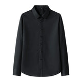 New Solid Color Men's Long-sleeved Shirt Business Casual