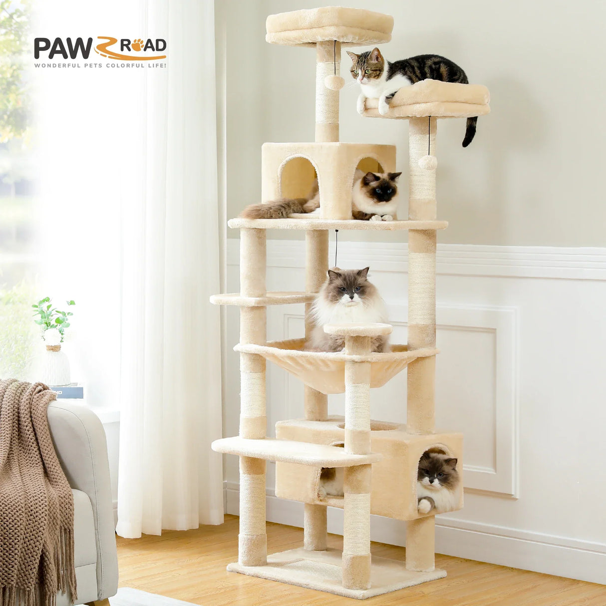 Luxury Pet Cat Tree House Condo Furniture Multi-Layer