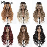 MIRACLE Synthetic Lace Front Wigs For Women Long