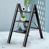 3 Step Folding Step Stool Anti-slip Wide Pedal