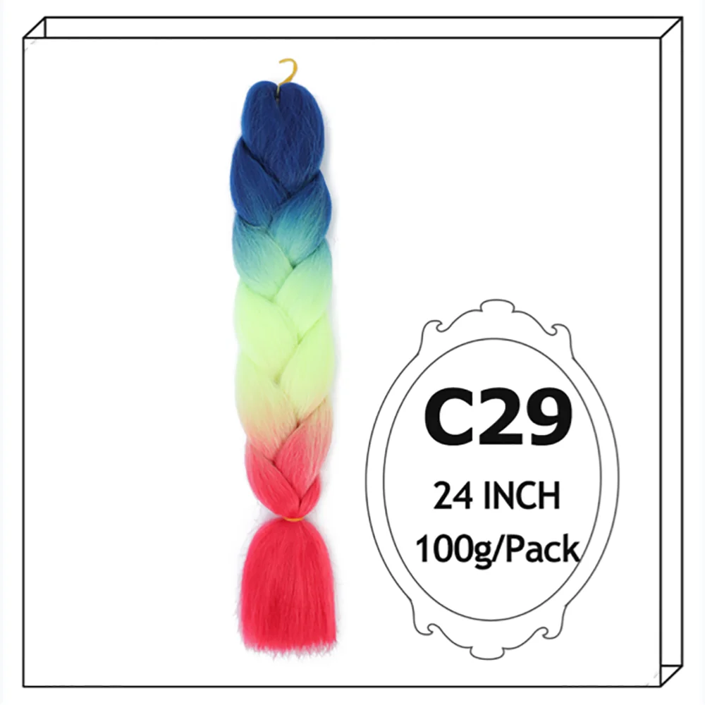 24Inch Synthetic Long Jumbo Ombre Braiding Hair For