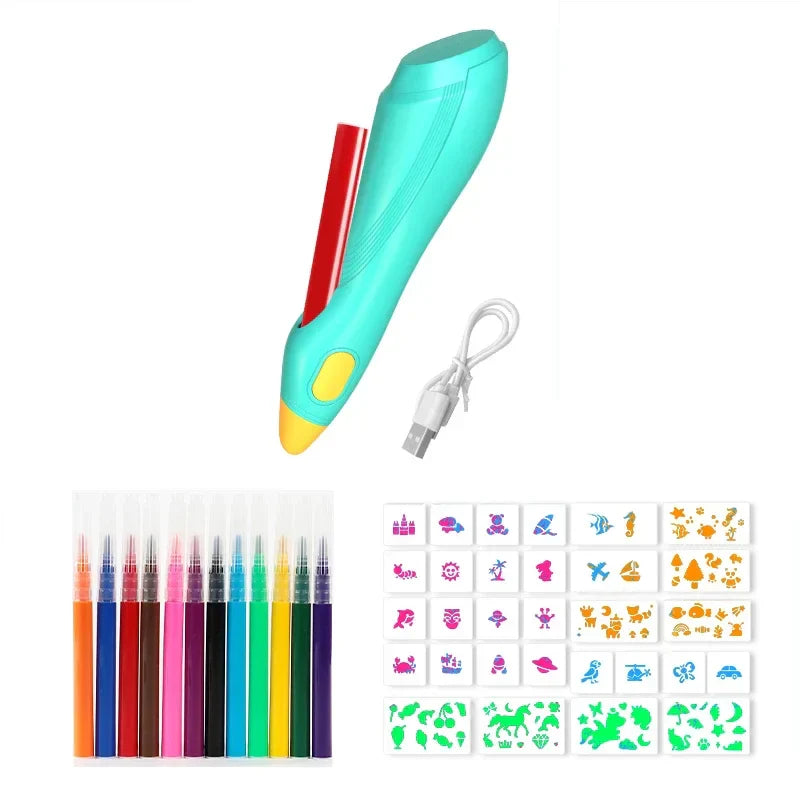 Electric Watercolor Spray Pen Children Hand-painted Color Paintbrush