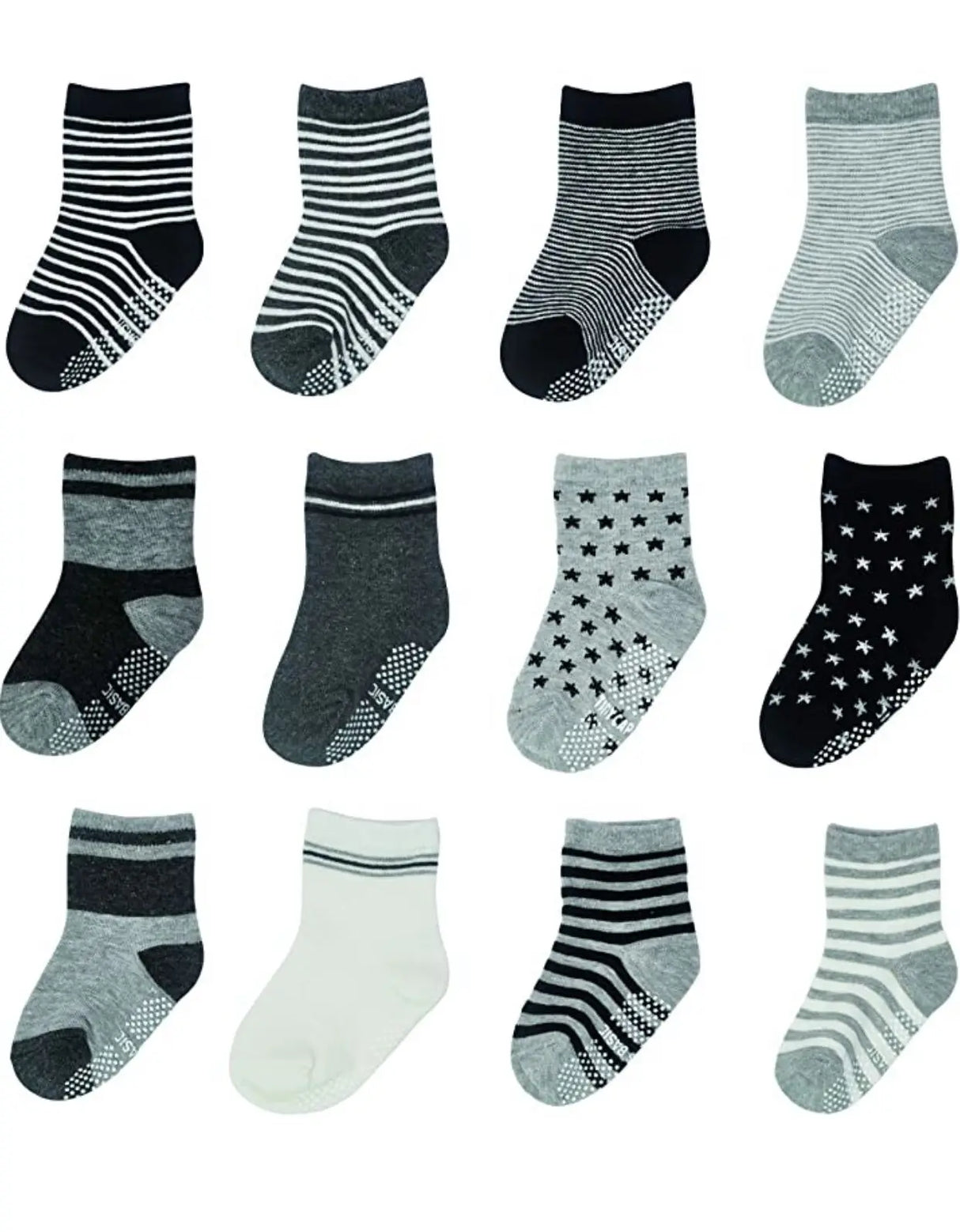 12pair/Lot Non Slip Toddler Socks with Grip for