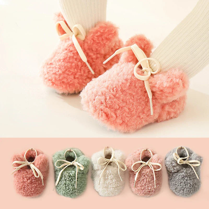 Toddler First Walker Socks Solid Color Tethered Leg