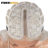 FREEDOM Synthetic Lace Wig Short Bob Straight Middle