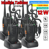 2/4PCS Baofeng BF-888S 12W Walkie Talkie Dual Band