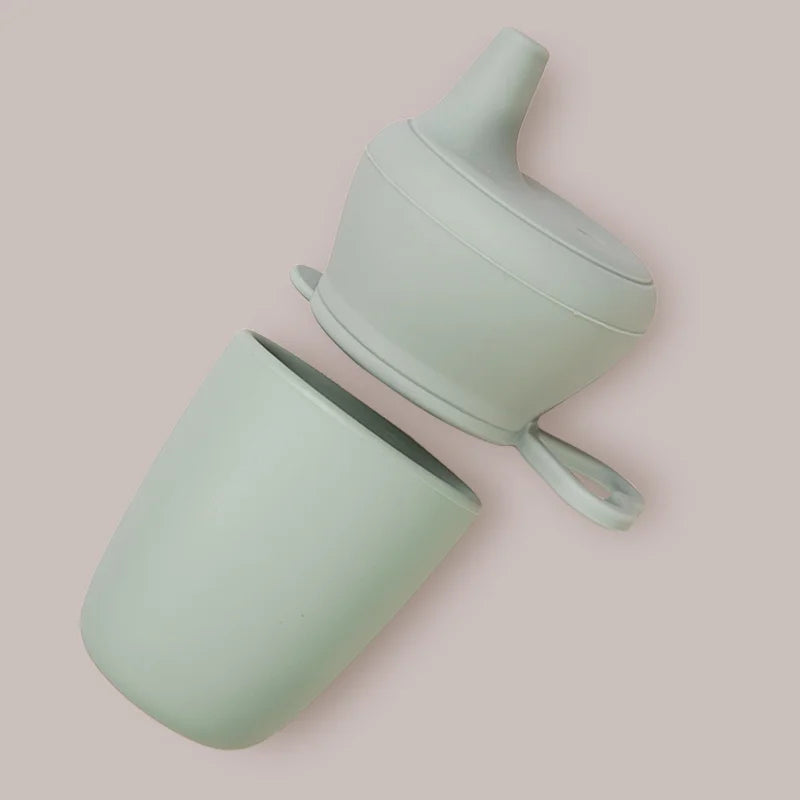 Multicoloured Baby Silicone Cup With Cover Eco-friendly Detachable