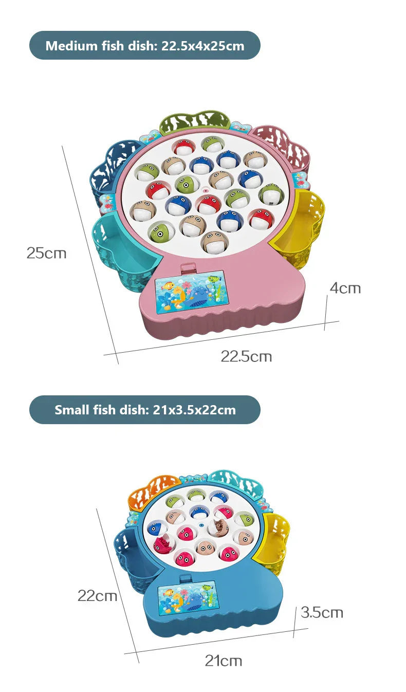 Children Electric Fishing Toys Music Rotating Fish Interactive