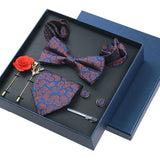 8piece Set Bussiness Blue Ties For Mans Floral