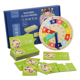 Wooden Clock Model Teaching Aid,Montessori Learning Clocks with