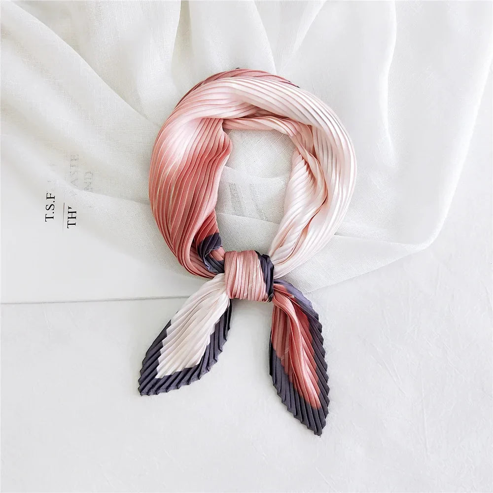 silk scarf women luxury ladies small head scarf