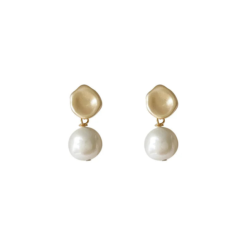 Baroque Shaped Irregular Freshwater Pearl Matte Stud Earrings