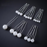 Fashion Metal U Shape Pearl Hairpin Clips Wedding