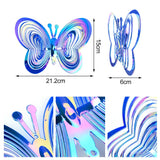 3D Butterfly Bird Repeller Spinner Wind Chimes Hanging