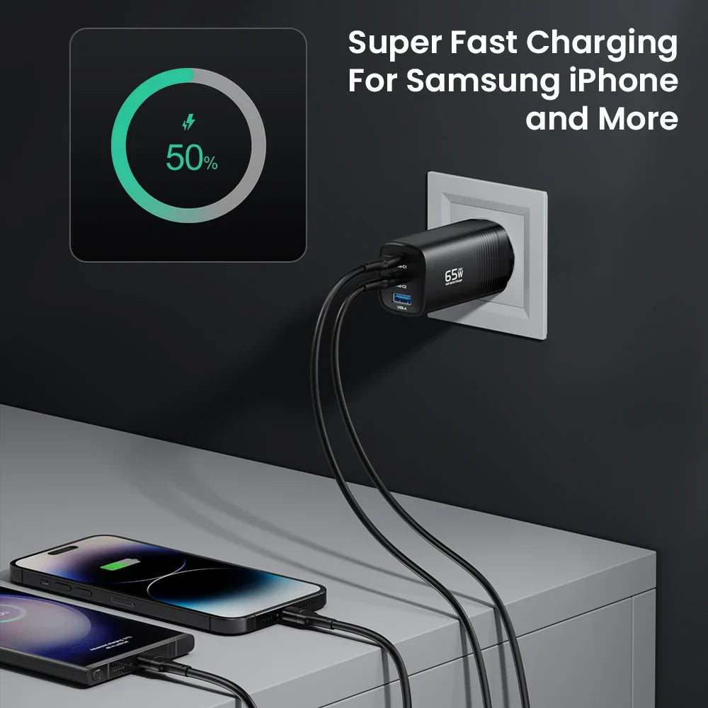 65W GaN USB Type C Charger PPS QC4.0