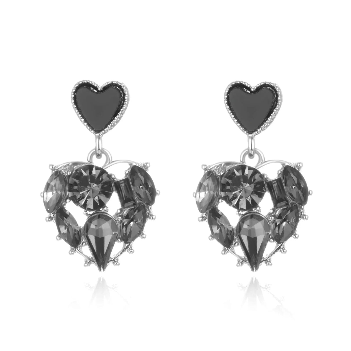 2023 New Trendy Crystal Love Heart Dangle Stud