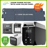 캠핑용품 600W 1800W 2400W Portable Power Station with 100W 200W 400W Solar Panel for Camping Home 220V Lifepo4 Battery 캠핑용품신기한것