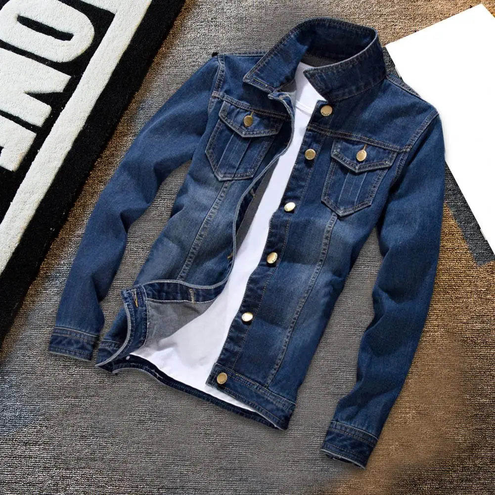 Men Denim Jacket Autumn Winter Men Jeans Jacket