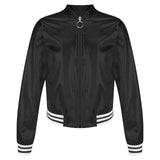 Kids Girls Shiny Baseball Jacket Bolero Disco Blazer