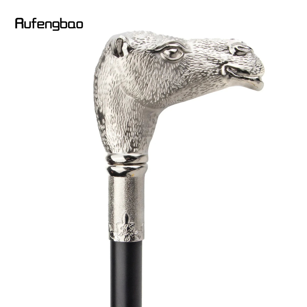 Silver Camel Head Walking Stick with Hidden Plate