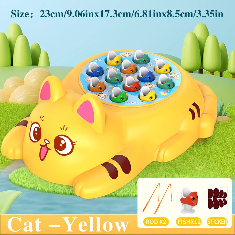 Cute Orange Cat Yellow Cat Fishing Plate Magnetic