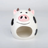 Summer Cooling Ceramic Nest Cartoon Cow Mini Pet