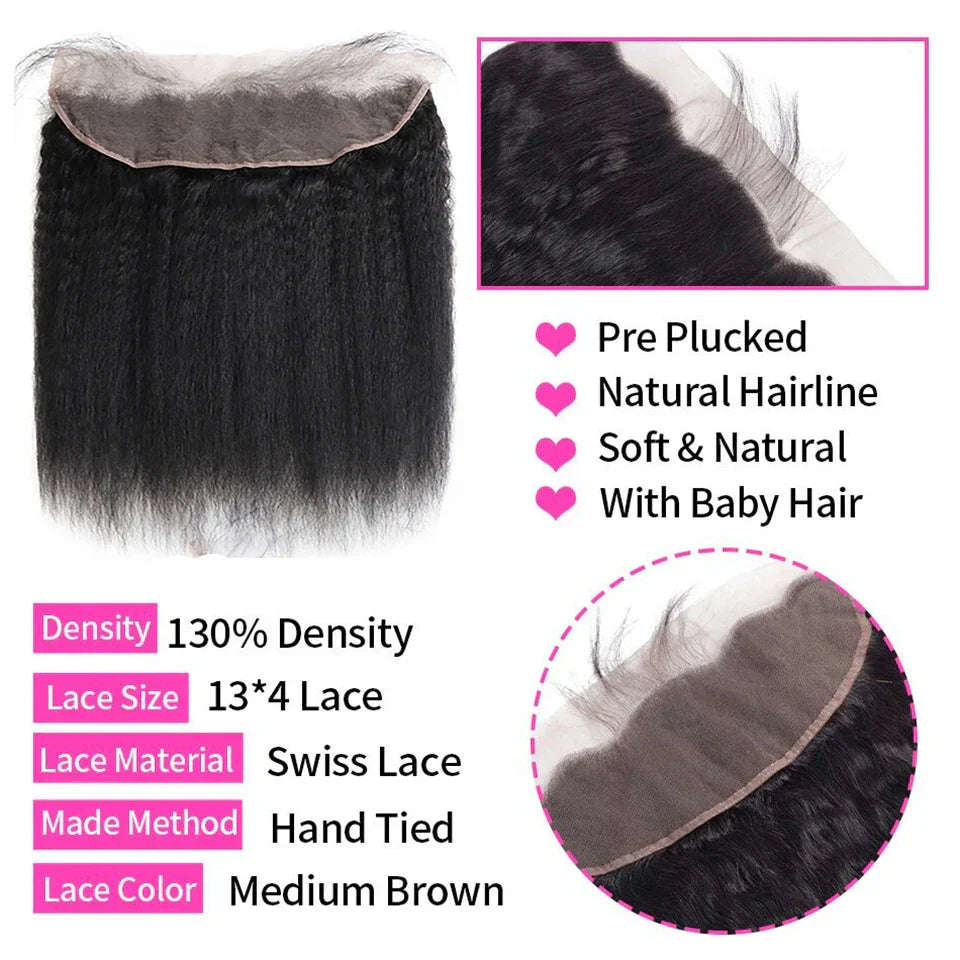 BAHW Brazilian Kinky Straight Human Hair Bundles With