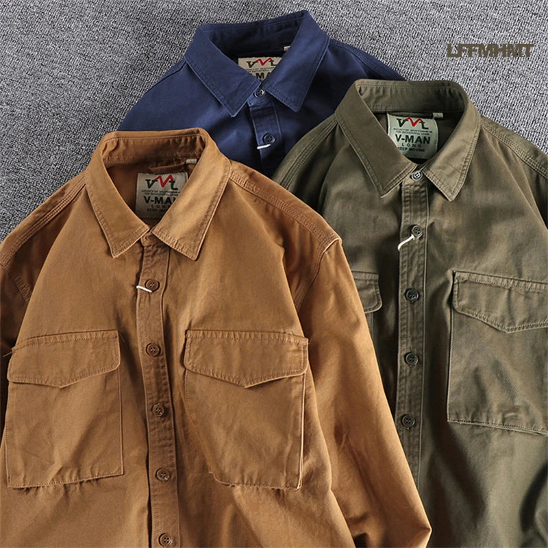 Cargo Shirt For Men Long Sleeve Premium Cotton