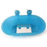 Pet Bird Bath Cage with Mirror, Parrot Bathtub,