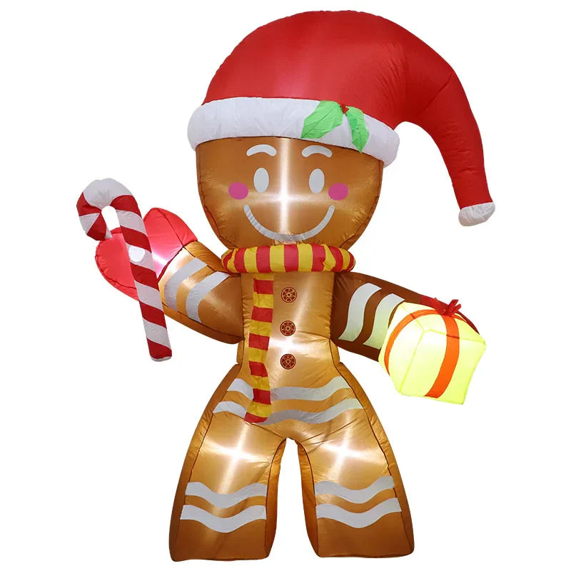 2.5M Inflatable Christmas Decorations Giant Gingerbread Man Xmas