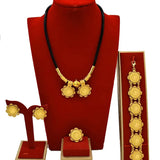 African 24K Gold Color Coins Necklace Bracelet Sets