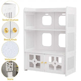 3 Layers Bathroom Cabinet Wall Mounted with Doors