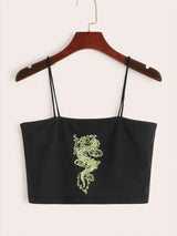 Finjani Plus Size Womens Cami Backless Dragon Print