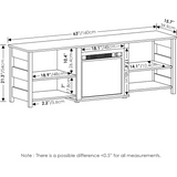 Furinno Classic 70 Inch TV Stand with Fireplace,