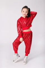 Children Sequin Hip-hop Jazz Dance Costume Girls Student