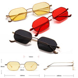 Hipster Polygon Sunglasses For Women Vintage Retro Silver Mirror Metal Frame Sunglasses Classic Square 90’S Shades Trendy 2022
