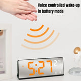 Voice Control Digital Alarm Clock Temperature Dual Alarm