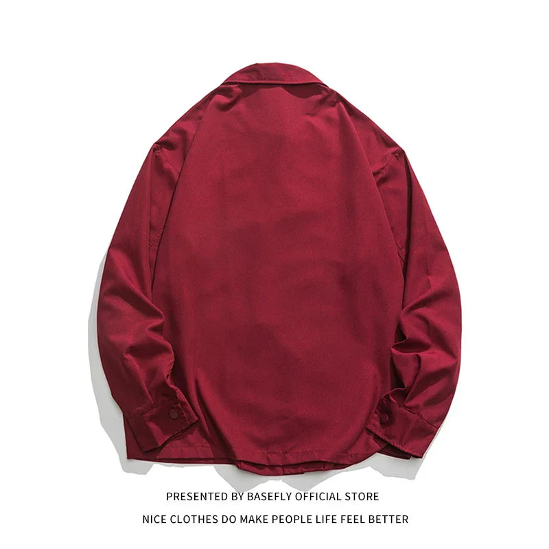 Autumn Solid Irregular Button Thin Men High Streetwear