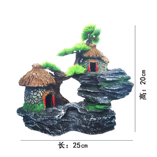Fish Tank Plant Rockery Multi-style Aquarium Decoration,Resin Artificial