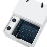 Bussiness Ties Sets For Men Plaid Blue Print