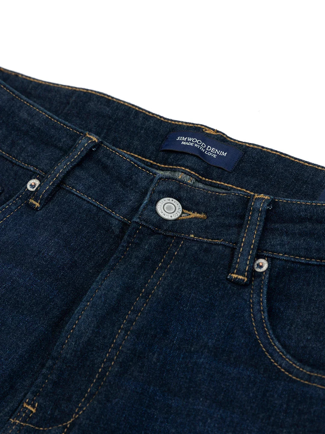 SIMWOOD 2024 Spring New Men's Fleece Ankle-Length Jeans