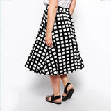 Plus Size Black And White Plaid Aline Skirt