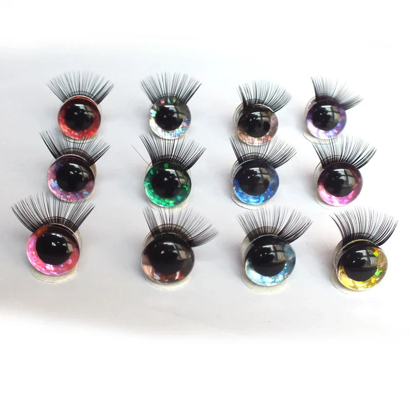 20pcs Toy Eyes Eyelash 12-35mm Doll Toy Safety