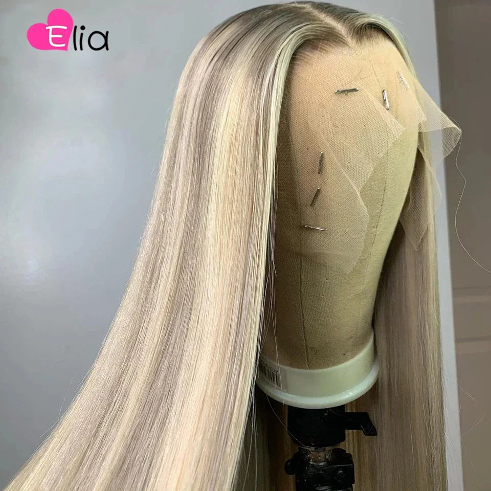 Brown Roots Wigs for Women Transparent Lace Front