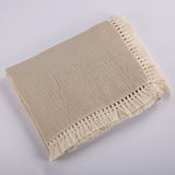 Cotton Muslin Swaddle Blankets Newborn Baby Tassel Receiving