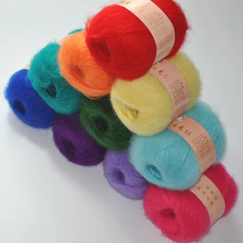 6 Balls Angora Mohair Wool Yarn for Knitting