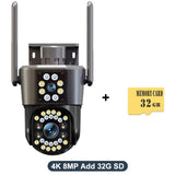 6K 12MP WIFI IP Outdoor Camera 8X Zoom