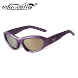 Steampunk Cat Eye Purple Mirror Sunglasses Women Brand