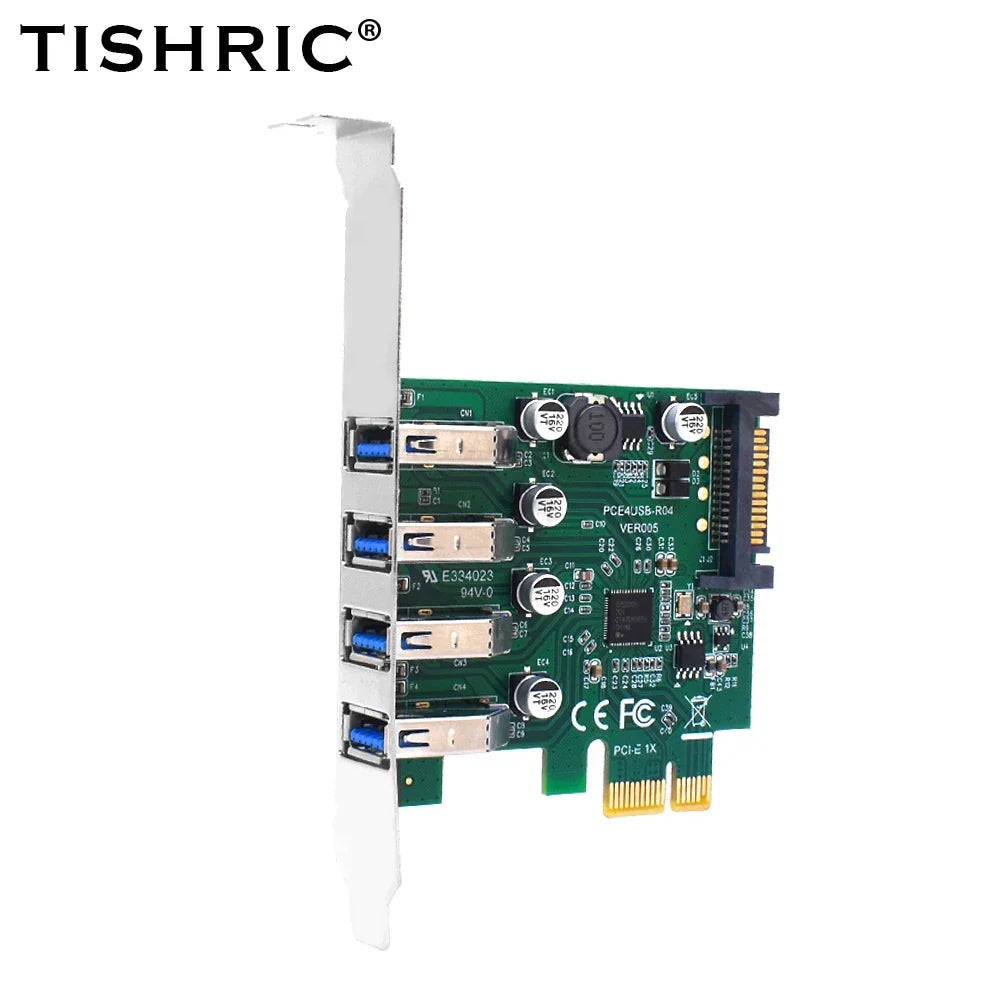 TISHRIC PCIE 1X To 4 USB 3.2 Port