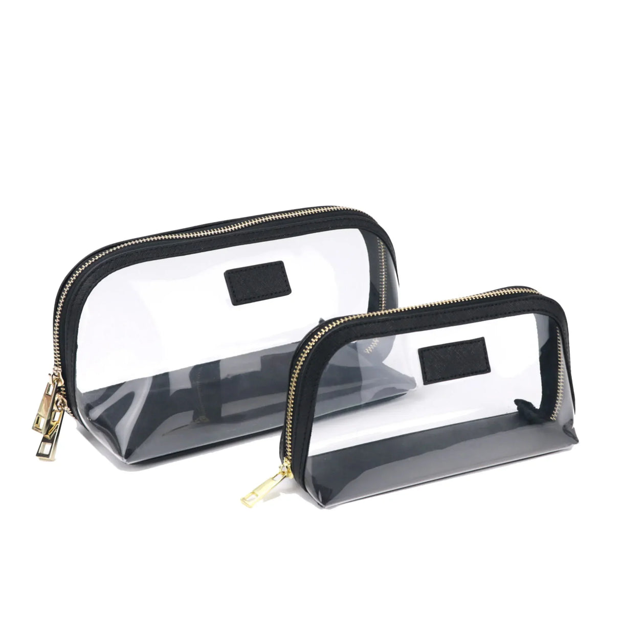 Custom Genuine Leather Travel Cosmetic Bag Set Waterproof Makeup Brush Storage Bag Portable Transparent PVC TPU Cosmetic Bag